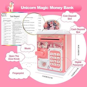 Piggy-Bank-Toys-for Girls,Large Electronic Coin-Cash-Register for-Toddler-Girls-Toys-Age-6-8,Cool-St...
