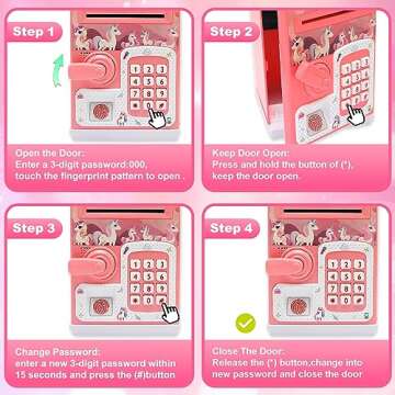 Piggy-Bank-Toys-for Girls,Large Electronic Coin-Cash-Register for-Toddler-Girls-Toys-Age-6-8,Cool-Stuff-ATM Bank Money Box,Kids-Toys for 2 3 4 5 6 7 8 9 10 11 12 Year Old Girl Christmas-Birthday-Gifts