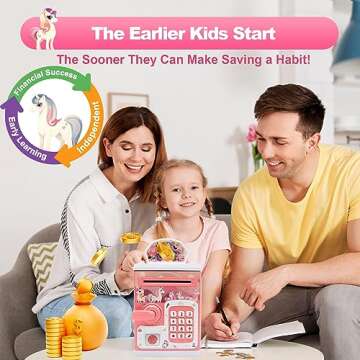 Piggy-Bank-Toys-for Girls,Large Electronic Coin-Cash-Register for-Toddler-Girls-Toys-Age-6-8,Cool-Stuff-ATM Bank Money Box,Kids-Toys for 2 3 4 5 6 7 8 9 10 11 12 Year Old Girl Christmas-Birthday-Gifts