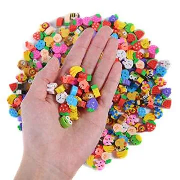 300 Pieces Mini Animal Fruit Collection Erasers for Kids, Bulk Small Pencil Erasers for Classroom Homework Rewards, Party Favors, Gift Filling
