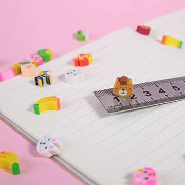 300 Pieces Mini Animal Fruit Collection Erasers for Kids, Bulk Small Pencil Erasers for Classroom Homework Rewards, Party Favors, Gift Filling