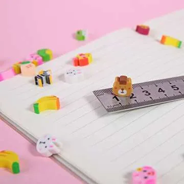 300 Pieces Mini Animal Fruit Collection Erasers for Kids, Bulk Small Pencil Erasers for Classroom Homework Rewards, Party Favors, Gift Filling