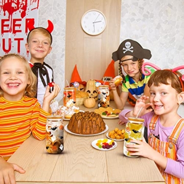 Lallisa 4 Pack Halloween Glass Cups for Iced Coffee