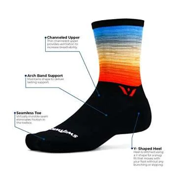 VISION SIX Impression, Parks Edition, Running and Cycling Socks (Zion, Small)