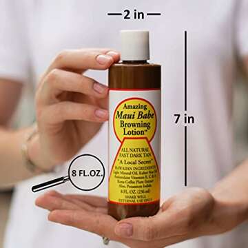 Maui Babe Browning Lotion 8oz (2 Pack) with Ecoholid Cosmetic Bag – Suntan Lotion for Outdoor or Indoor Tanning Bed