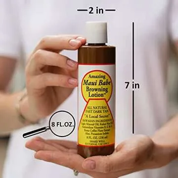 Maui Babe Browning Lotion 8oz (2 Pack) with Ecoholid Cosmetic Bag – Suntan Lotion for Outdoor or Indoor Tanning Bed