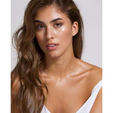 Foxgirl Gold Initial Necklaces for Women, Dainty Gold Letter Necklace Tiny A-Z Pendant Choker Necklace Trendy Cute Personalized Monogram Name Necklace Gold Jewelry Necklace for Women Gift