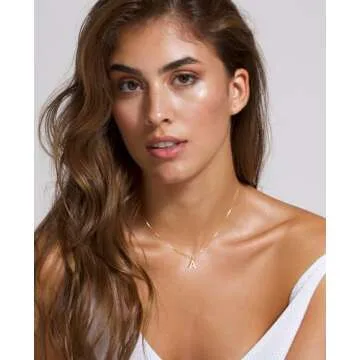 Foxgirl Gold Initial Necklaces for Women, Dainty Gold Letter Necklace Tiny A-Z Pendant Choker Necklace Trendy Cute Personalized Monogram Name Necklace Gold Jewelry Necklace for Women Gift