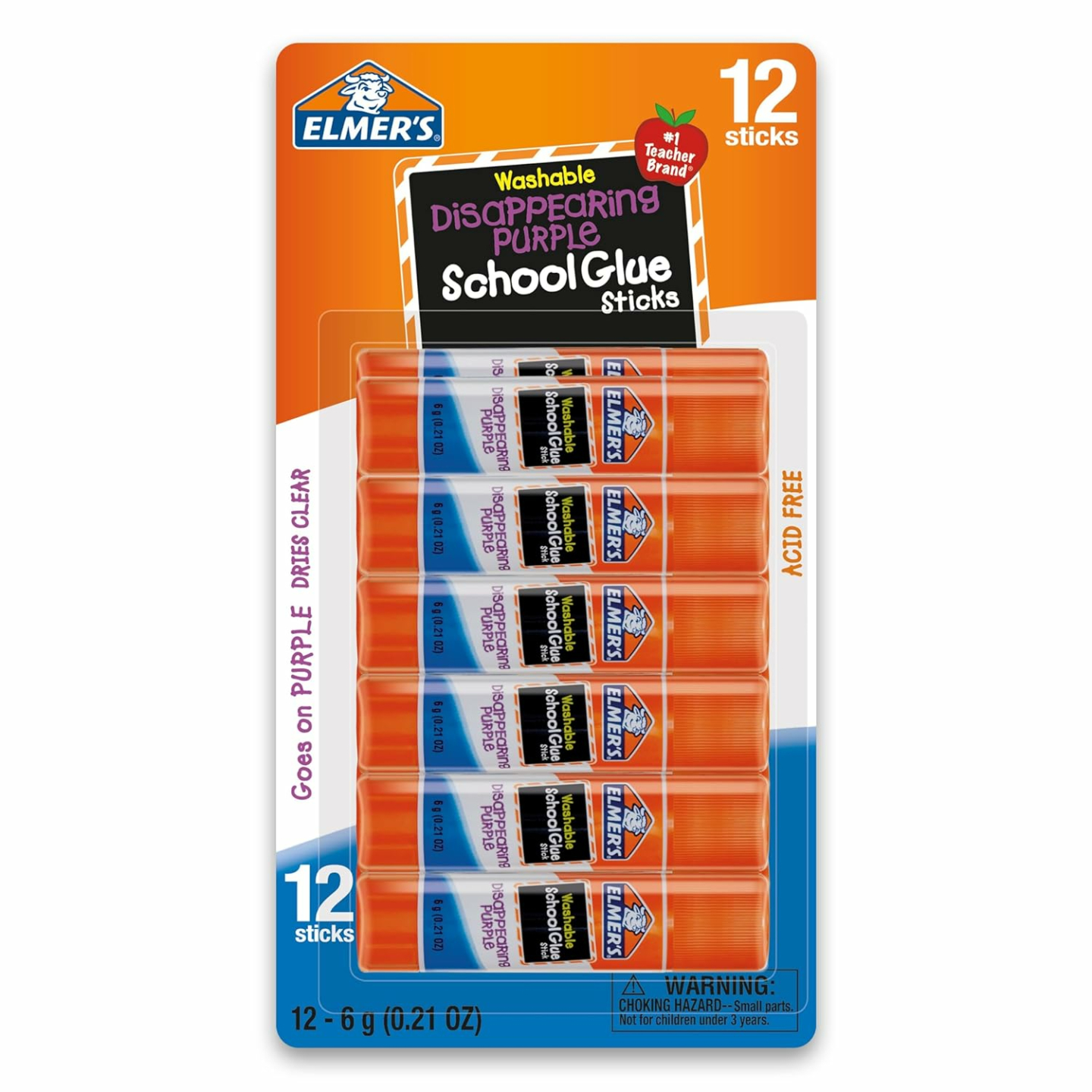 Elmer's Purple Glue Sticks - 12 Pack for Kids