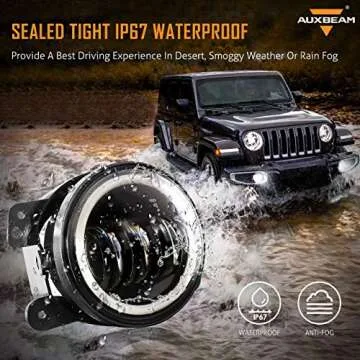 Auxbeam 4" LED Fog Lights Jeep Wrangler JK JKU 2007-2018
