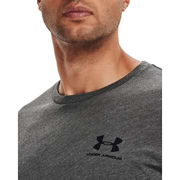 Under Armour Men's Sportstyle Left Chest Short-Sleeve T-Shirt , Charcoal Medium Heat (019)/Black , Medium