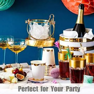 Shop ALINK Gold Foil Paper Straws for Parties - 100 Pack