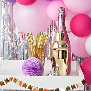 Shop ALINK Gold Foil Paper Straws for Parties - 100 Pack