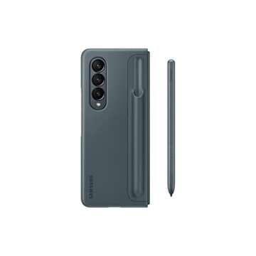 SAMSUNG Galaxy Z Fold4 Standing Cover with S Pen and S Pen Holder, Protective Phone Case with Kickstand for Hands Free Viewing, US Version, Gray Green