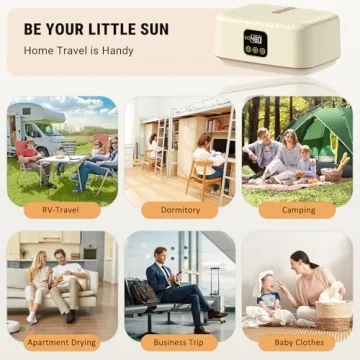 Compact Portable Clothes Dryer with Remote Control and Timer