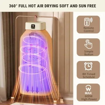 Compact Portable Clothes Dryer with Remote Control and Timer