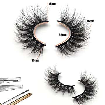 Veleasha False Eyelashes Wispy Faux Mink Lashes Fluffy Handmade Fake Eyelashes Natural Look 7 Pairs ...