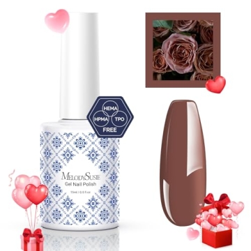 MelodySusie Fleurwee Plant Based Gel Nail Polish, Hema Free Cappuccino Brown Nail Polish, Soak Off U...