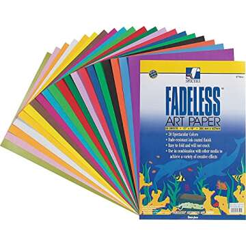 Creativity Street Craft Paper P0057504, 20 Assorted Colors, 12" x 18", 60 Sheets