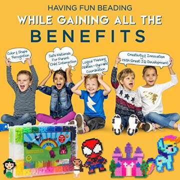 shinshin creation Large Fuse Beads kit, Melty Beads Melting Beads for Kids Crafts | Iron Beads for Kids kit - Fuse Beads Pegboards, pearler Beads. Hama Beads Compatible - 5200pcs 5mm