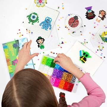 shinshin creation Large Fuse Beads kit, Melty Beads Melting Beads for Kids Crafts | Iron Beads for Kids kit - Fuse Beads Pegboards, pearler Beads. Hama Beads Compatible - 5200pcs 5mm