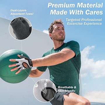 LIFECT Freedom Workout Gloves, Knuckle Weight Lifting Shorty Fingerless Gloves with Curved Open Back, for Powerlifting, Gym Women and Men(Grey, Large)