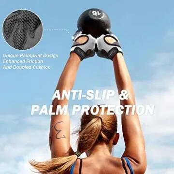 LIFECT Freedom Workout Gloves, Knuckle Weight Lifting Shorty Fingerless Gloves with Curved Open Back, for Powerlifting, Gym Women and Men(Grey, Large)