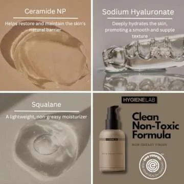 HygieneLab Men's Face Moisturizer, EWG Verified, Unscented, Suitable for All Skin Types, Non Greasy, Long Lasting Hydrating Formula, 1.7 fl oz