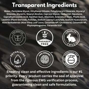 HygieneLab Men's Face Moisturizer, EWG Verified, Unscented, Suitable for All Skin Types, Non Greasy, Long Lasting Hydrating Formula, 1.7 fl oz