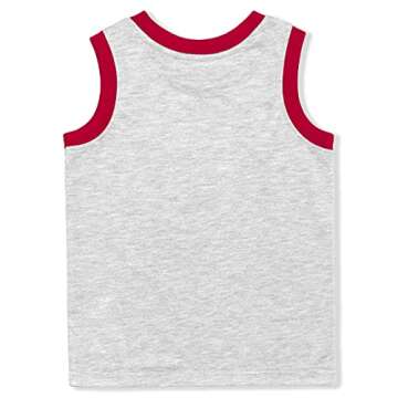 Marvel Spider-Man Boys 2 Pack Tank Top for Little Kids – Red/Grey