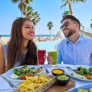 ALINK Vintage Ribbed 16 oz Glassware Set with Straws