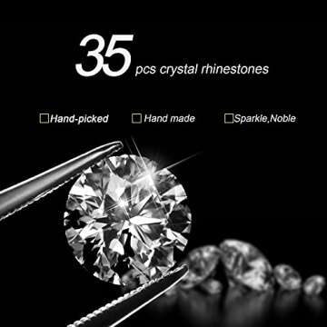 Earthland 2Pcs Crystal Rhinestone Ring for Car Interior Decoration, Auto Engine Start Stop Crystal Ring Decoration for Vehicle Ignition Button-Silver