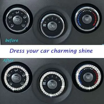 Sparkling Rhinestone Car Ring Set for Ultimate Interior Glam