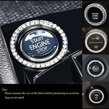 Sparkling Rhinestone Car Ring Set for Ultimate Interior Glam