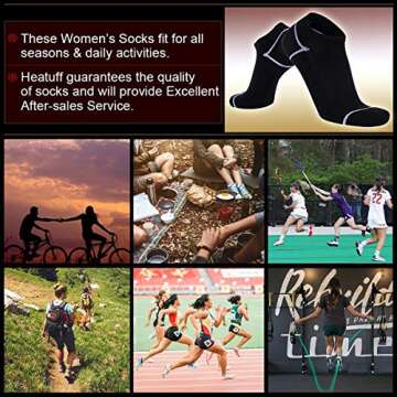 Heatuff Women's 6 Pack Low Cut Athletic Socks - Maximum Comfort