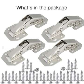 Lancher 4-Pack Hinge Easy Installation Hinges Cabinet Hinge for Drawer Window Cupboard Cabinet Door Hinges