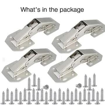 Lancher 4-Pack Hinge Easy Installation Hinges Cabinet Hinge for Drawer Window Cupboard Cabinet Door Hinges