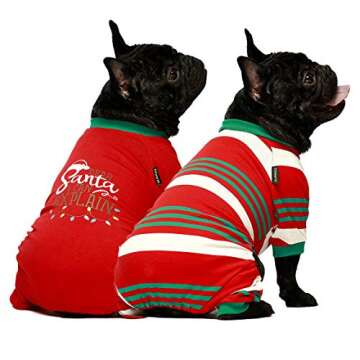 Fitwarm Dear Santa I Can Explain 2-Pack 100% Cotton Dog Christmas Pajamas for Pet Clothes Doggie Hol...