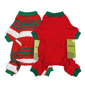 Fitwarm Dear Santa I Can Explain 2-Pack 100% Cotton Dog Christmas Pajamas for Pet Clothes Doggie Holiday Costumes Onesies Puppy Jammies Large