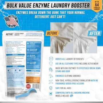 ACTIVE Pet Laundry Detergent and Enzyme Laundry Booster Powder - Includes 2LB Pet Detergent Powder and 2LB Enzyme Laundry Booster Additive