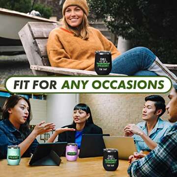 Accountant Wine Tumblers 12 Oz Stainless Steel Insulated Wine Tumbler, Funny Office Gift for CPA Coworker Job Profession Occupation Work Number Economy Administration Excel Accounting Journal, Black