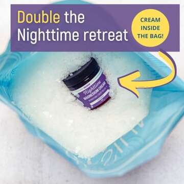 Magnesium Flakes for Bath 10 LBS, Plus Nighttime Magnesium Cream - Inside The Bag, Lavender