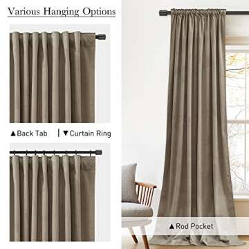StangH Camel Beige Polyester Curtains - Elegant Room Darkening Drapes
