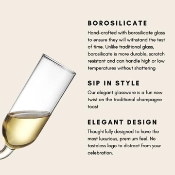 ANNIE LAURIE Champagne Glasses for Parties and Gifting