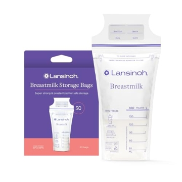 Lansinoh Breastmilk Storage Bags, 50 Count, Baby Essentials