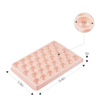 2 Pack Ice Cube Trays For Freezer, Ice Ball Maker Mold Mini circle Round Ice Cube Mold with Lid 1.2in X 66PCS for Cocktail Whiskey Tea Coffee