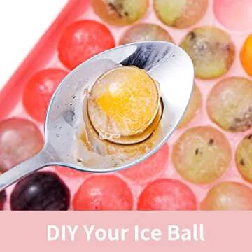 2 Pack Ice Cube Trays For Freezer, Ice Ball Maker Mold Mini circle Round Ice Cube Mold with Lid 1.2in X 66PCS for Cocktail Whiskey Tea Coffee