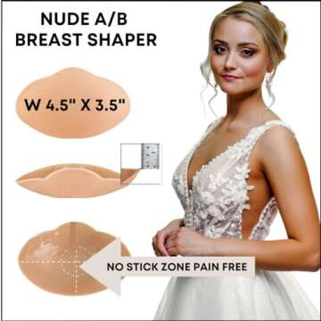 Push Up Sticky Bra, Breast Lifters, Backless Bra, Strapless Bra, Breast Shaper, Adhesive Bra, Nipple Cover, Pasty, Cup Size (US, Cup Band, DD, Nude)