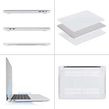 MOSISO Compatible with MacBook Pro 13 inch Case M2 2025, 2024, 2023, 2022-2016 A2338 M1 A2251 A2289 A2159 A1989 A1708 A1706, Plastic Hard Shell&Keyboard Cover&Screen Film&Storage Bag, White