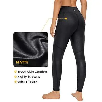 CRZ YOGA Faux Leather Leggings - Stylish & Functional